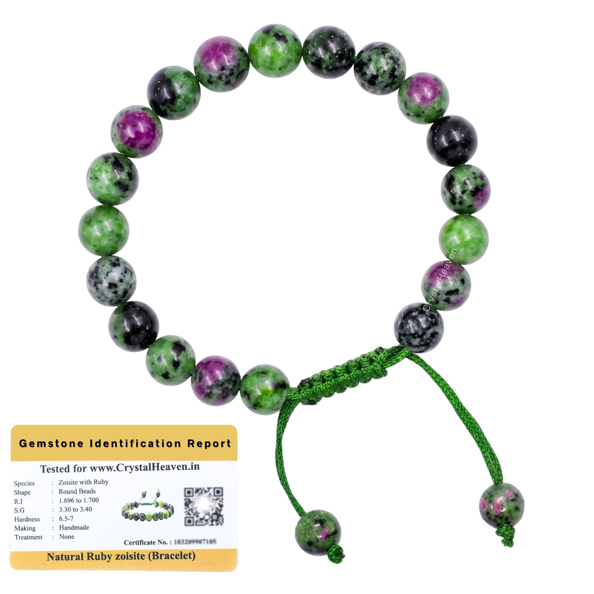 Ruby Zoisite Bracelet (Adjustable)