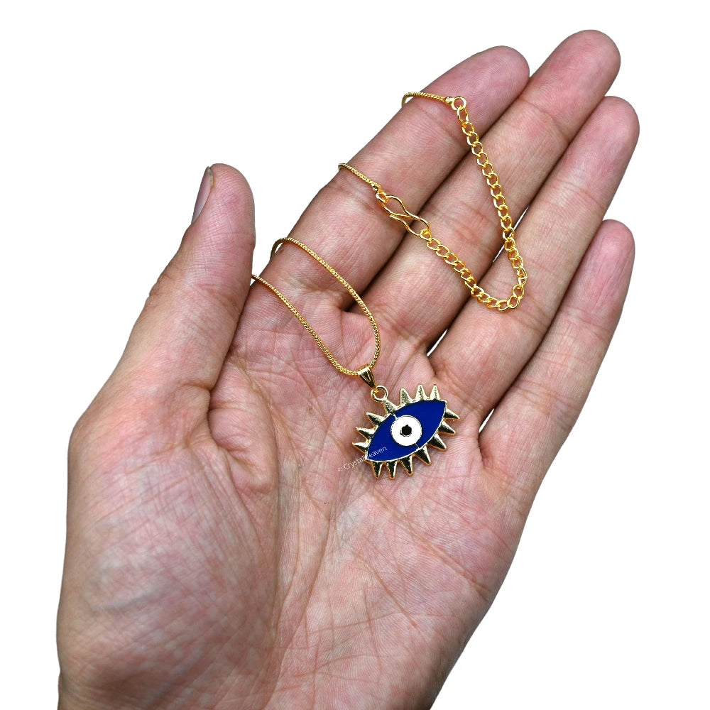 Blue Evil Eye Pendant Necklace - Exclusive (Gold)