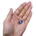 Blue Evil Eye Pendant Necklace - Exclusive (Gold)