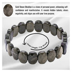 Gold Sheen Obsidian Faceted Beads Bracelet - Oval Stone