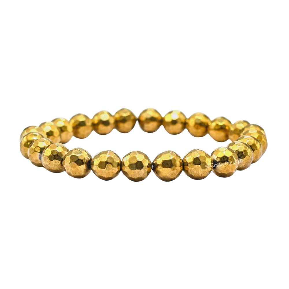Golden Hematite Bracelet (Faceted-Stretchable)