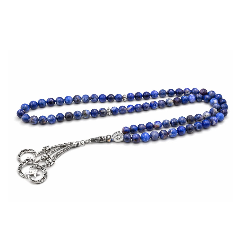 Sodalite Crystal Tasbih (Silver)