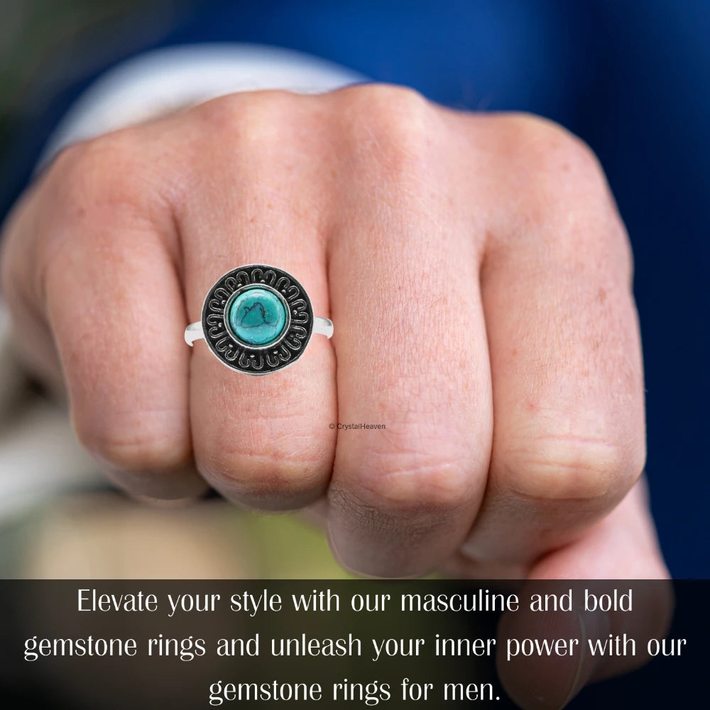 Turquoise Ring (Silver/Round)