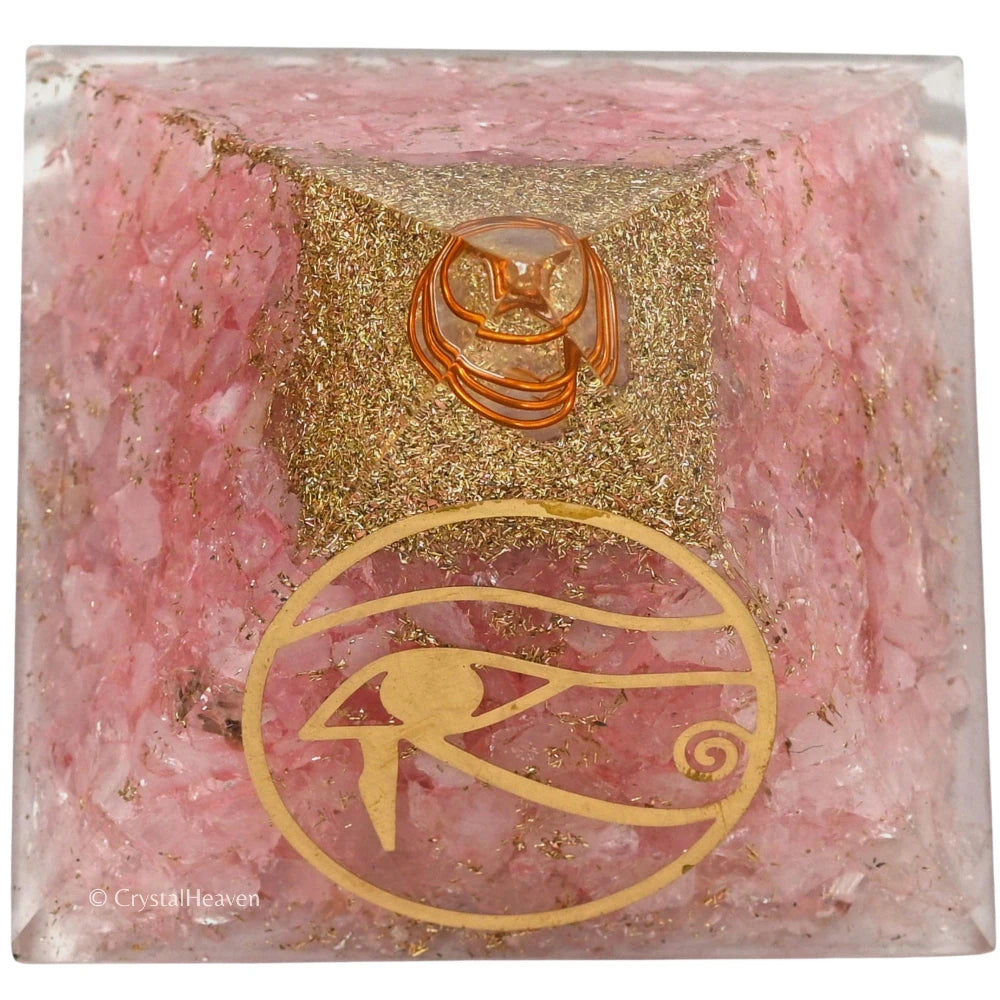 Rose Quartz Orgone Pyramid (Horus Eye)