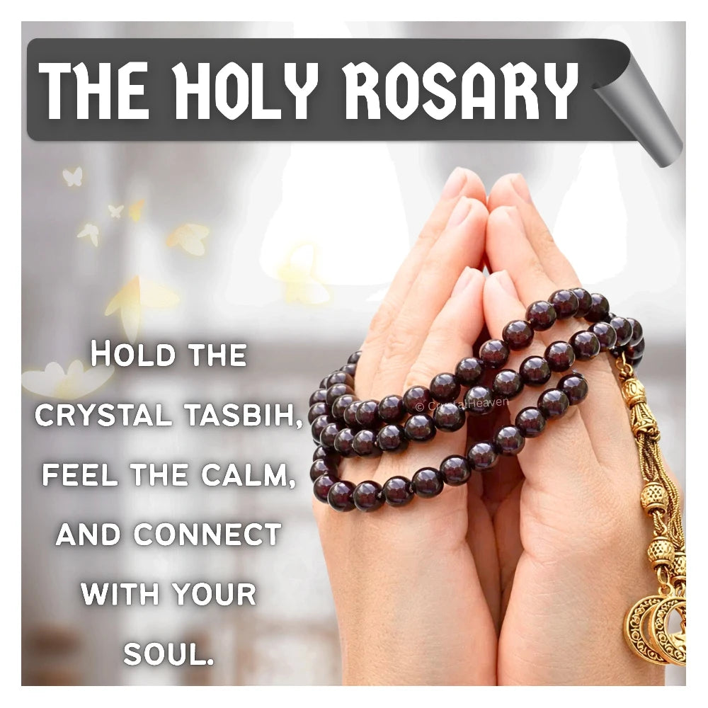 Garnet Crystal Tasbih (Gold)