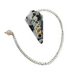 Rainbow Moonstone Pendulum with Chakra Beads