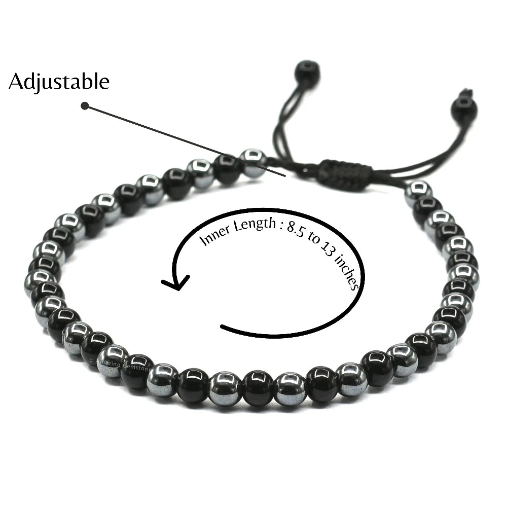 Anti Swelling Black Obsidian Hematite Set Of 3 Anklet (Without Knot)