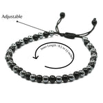 Anti Swelling Black Obsidian Hematite Set Of 3 Anklet (Without Knot)