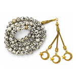Dalmatian Jasper Crystal Tasbih (Gold)