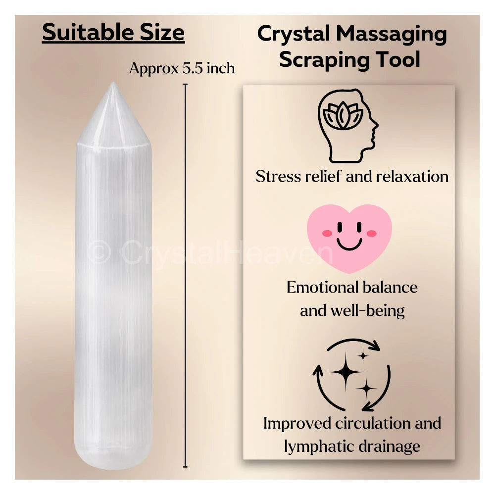 Large Selenite Wand (Faceted)