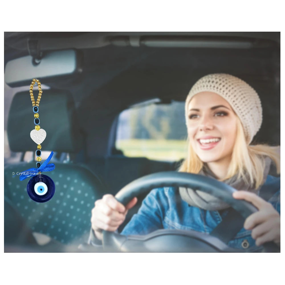 Evil Eye with Heart Car Hanging Ornaments (7 Inch)