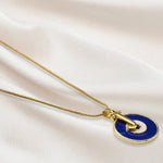 Evil Eye Pendant Necklace with J Initial
