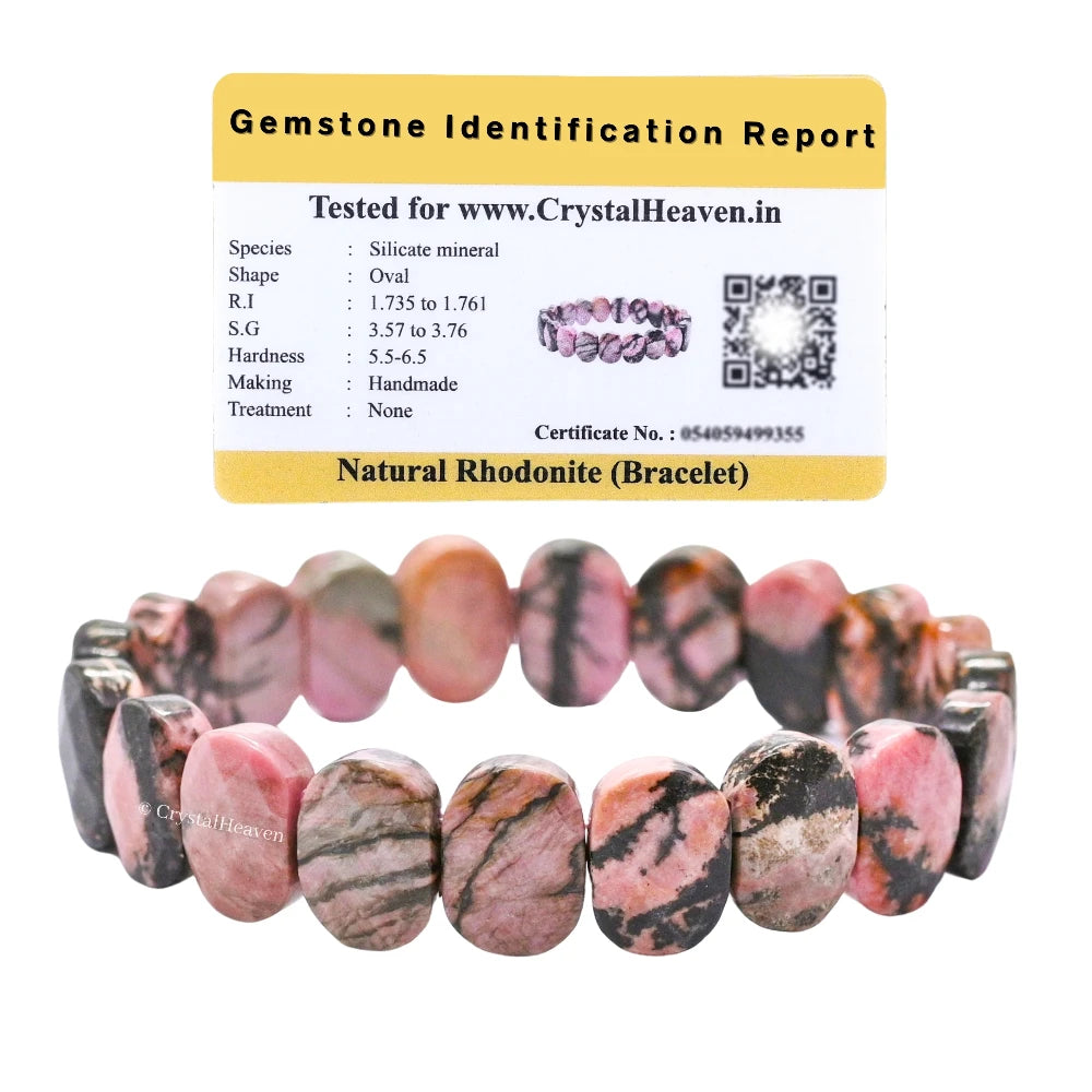 Rhodonite Faceted Beads Bracelet - Oval Stone