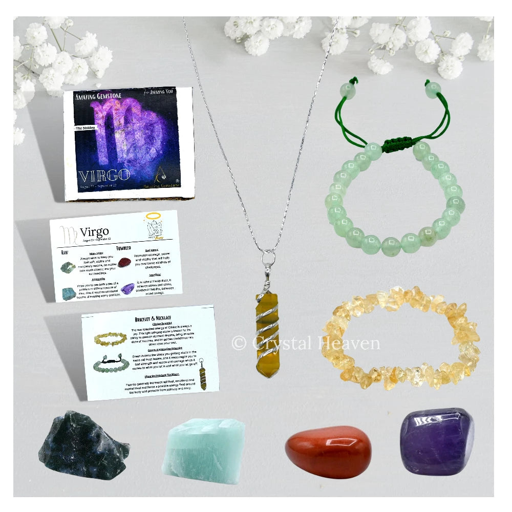 Virgo Healing Crystals and Stones Premium Set