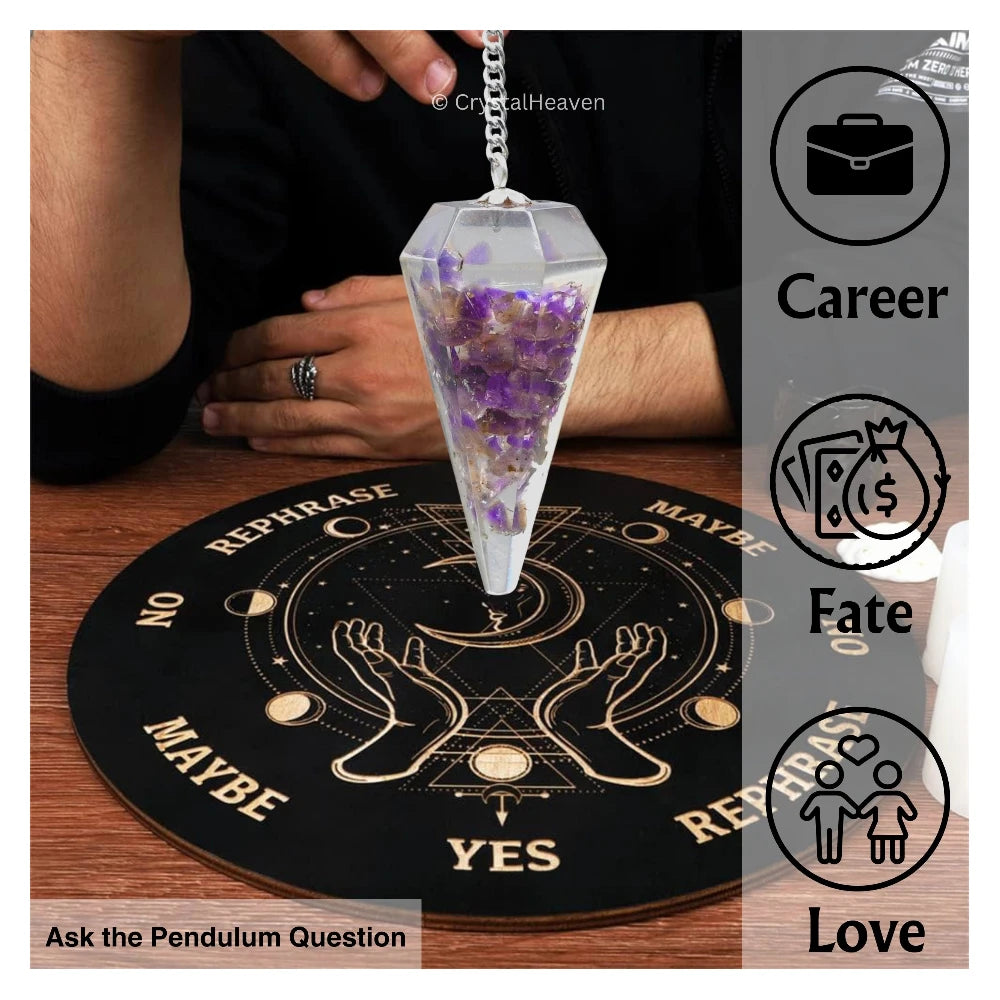 Amethyst Crystal Orgone Pendulum