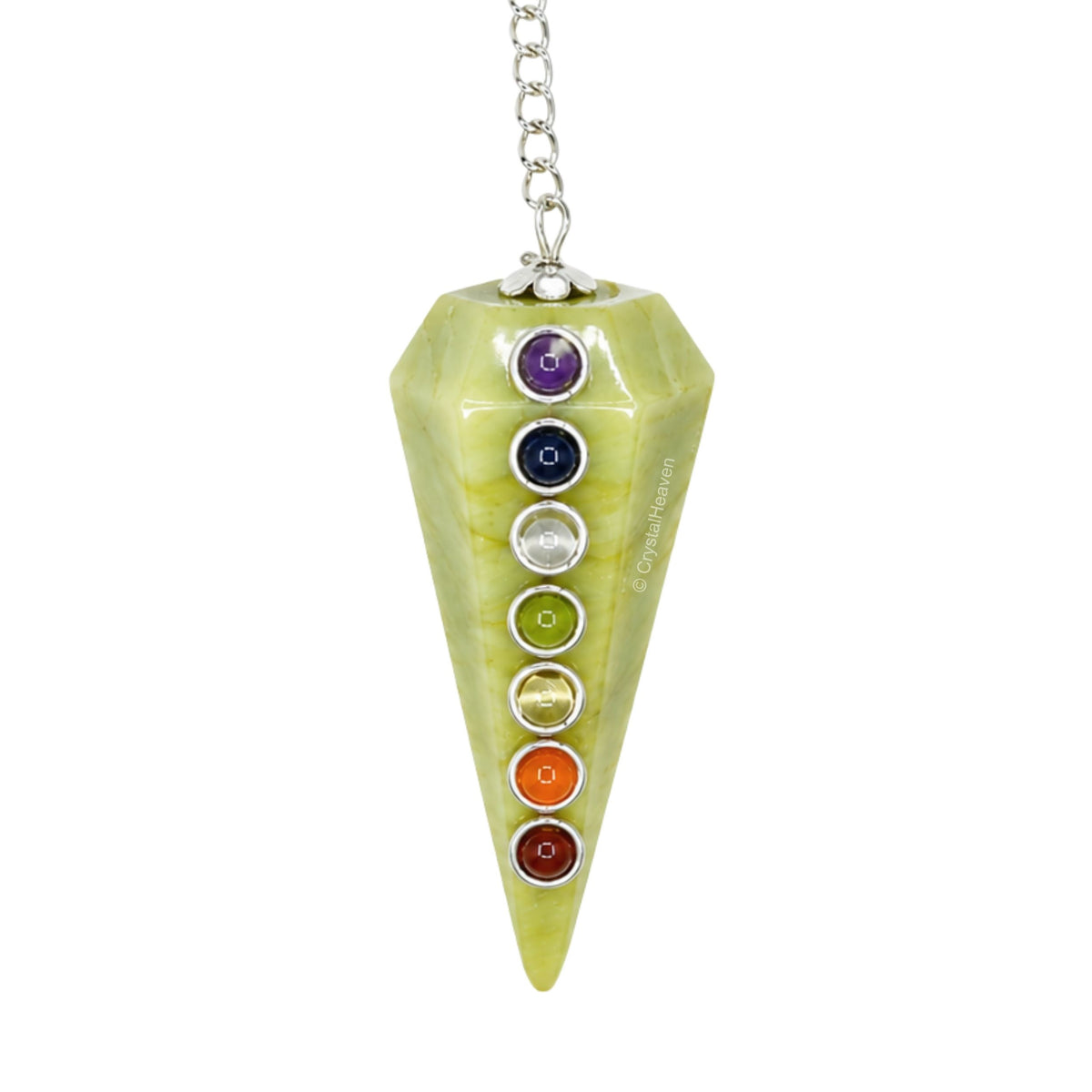 Serpentine Pendulum with Chakra Beads