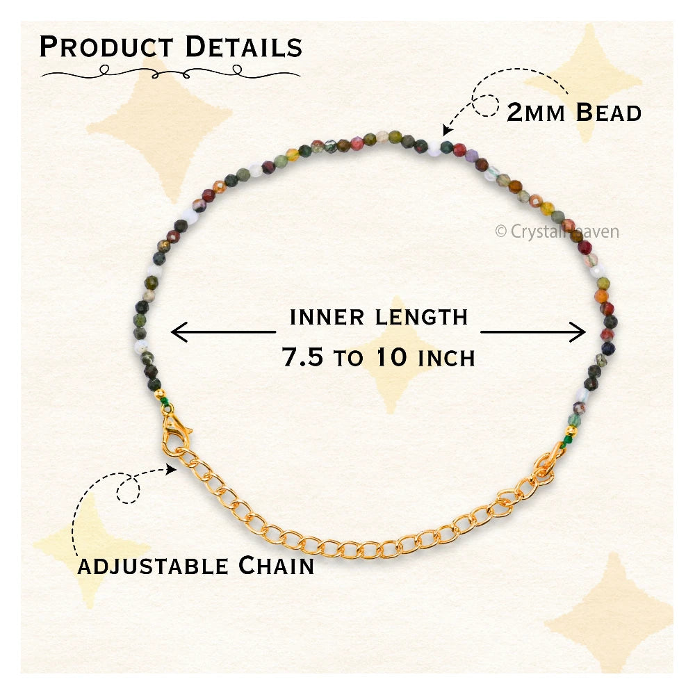 Mookaite Bracelets - 2mm Faceted Beads (Gold)