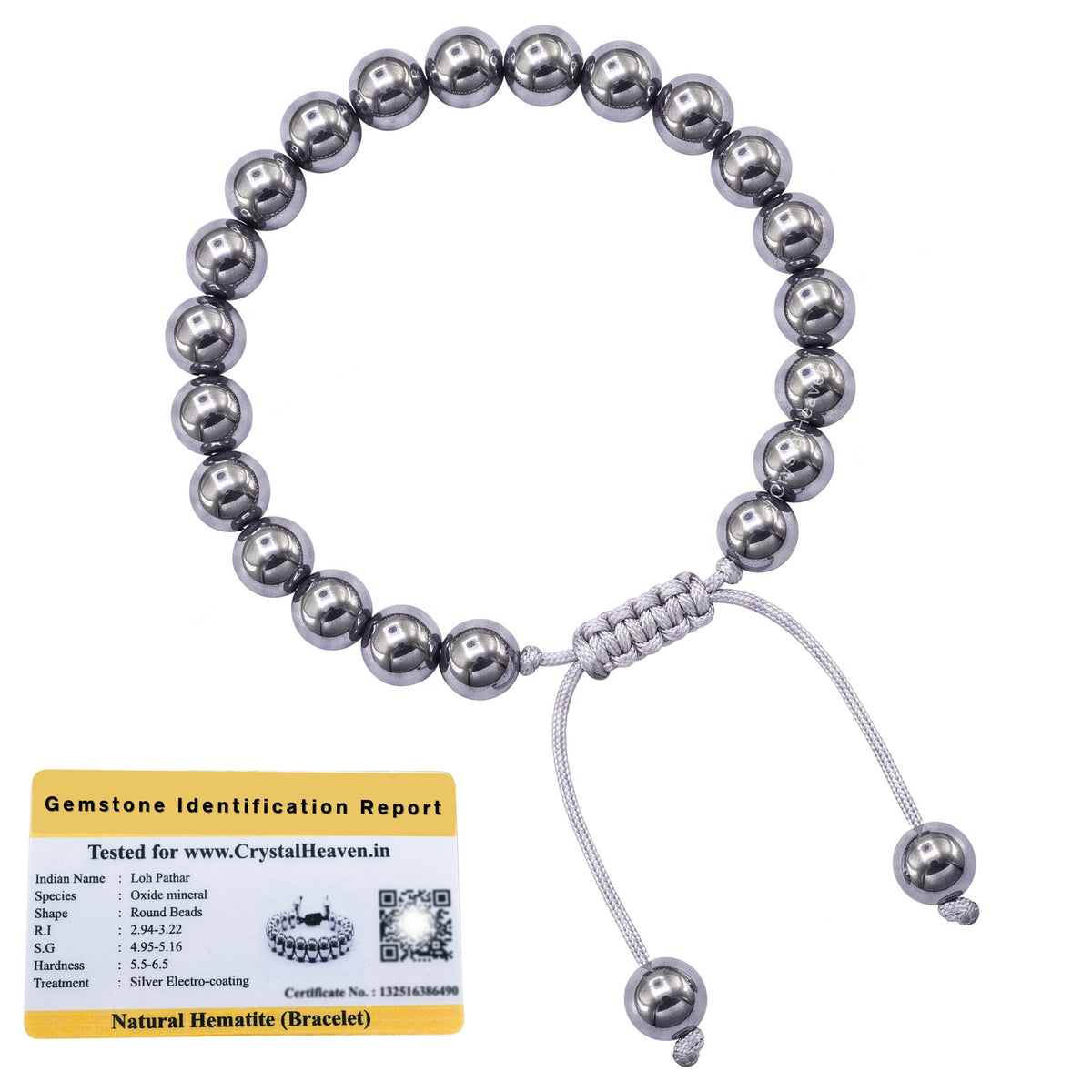 Silver Hematite Bracelet (Adjustable)
