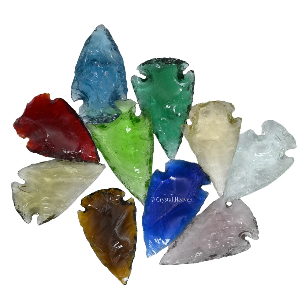 Mix Color Glass Arrowhead - 1" to 1.5" (10 Pieces)