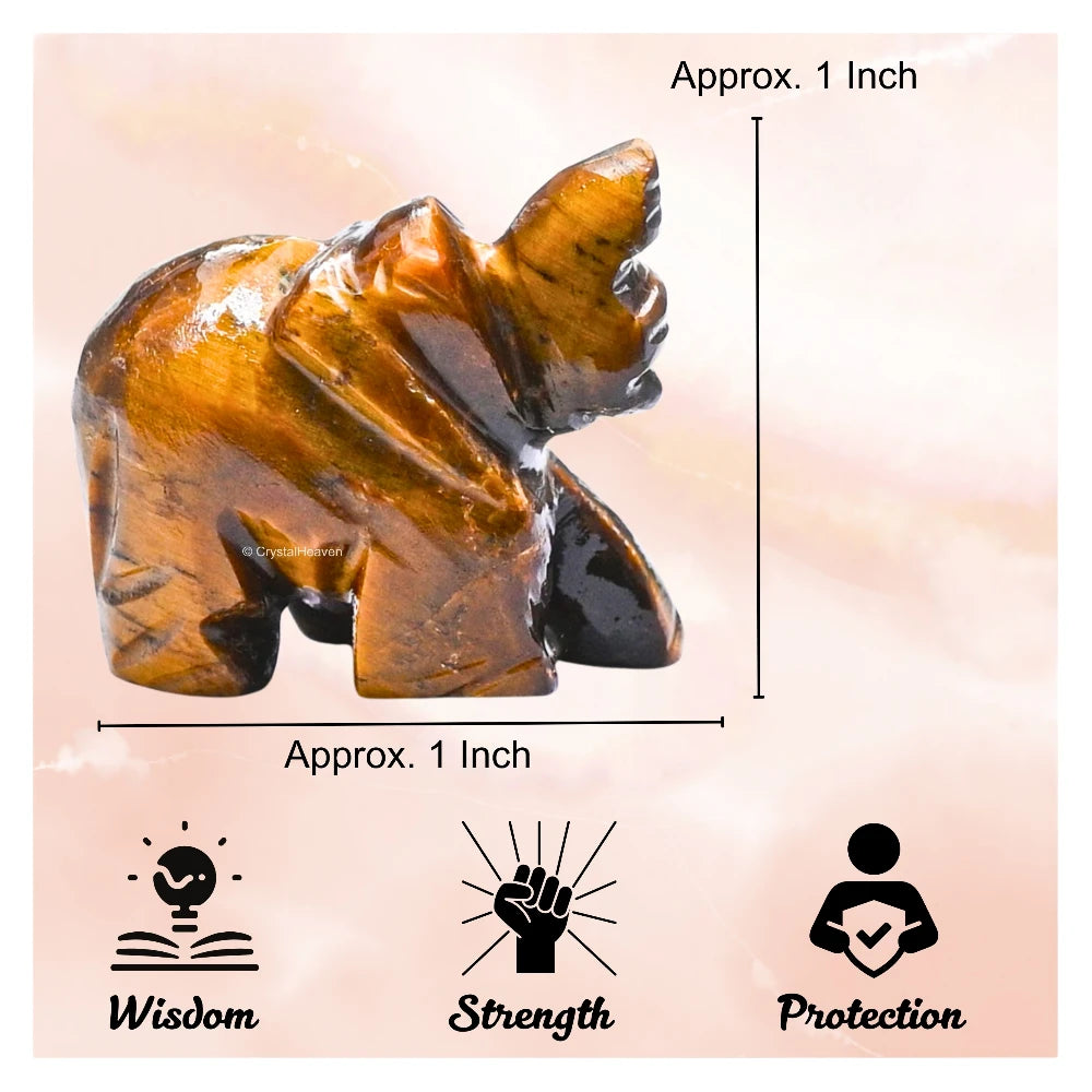 Tiger Eye Crystal Elephant