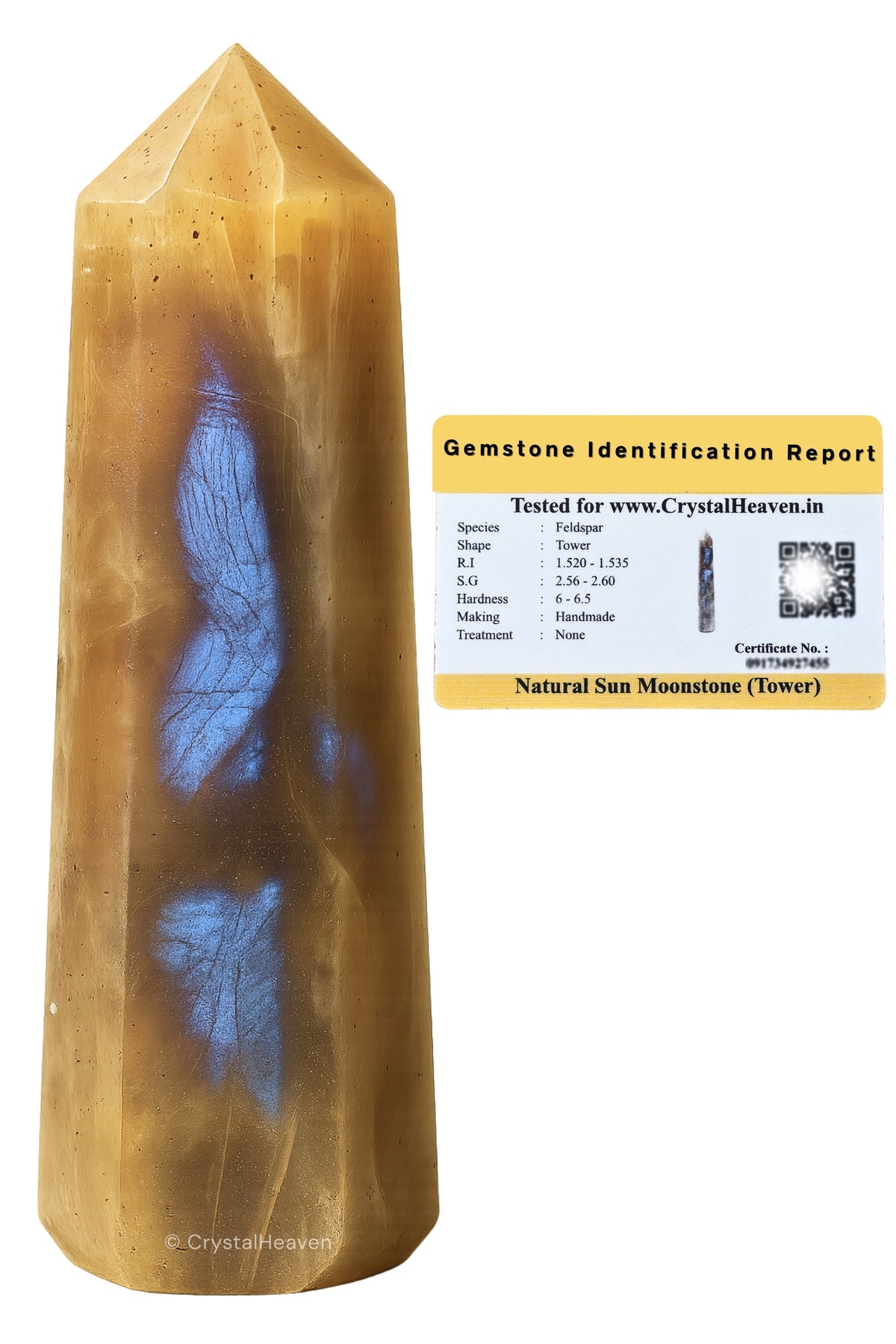 Sun Moonstone Crystal Tower (2" to 3" inch) 