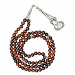 Red Tiger Eye Crystal Tasbih (Silver)