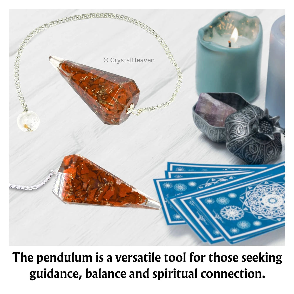 Red Jasper Crystal Orgone Pendulum