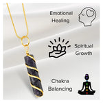 Lepidolite Necklace - Spiral Pencil Point (Gold)