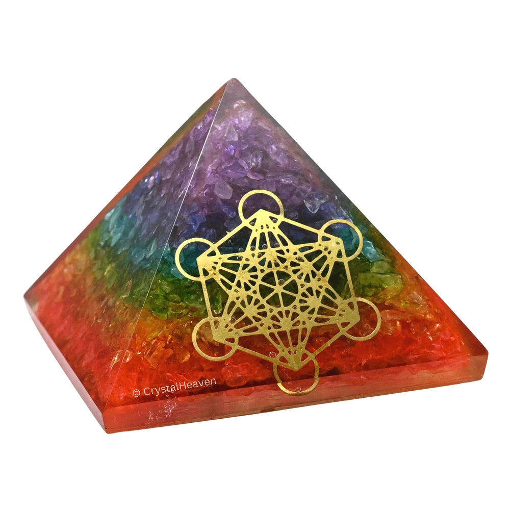 7 Chakra Onyx Orgone Pyramid
