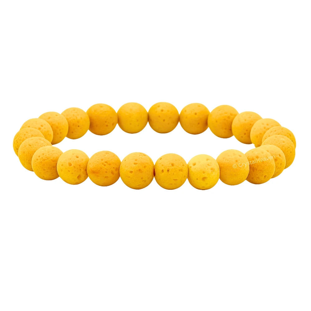 Yellow Lava Stone Bracelet (Elastic)