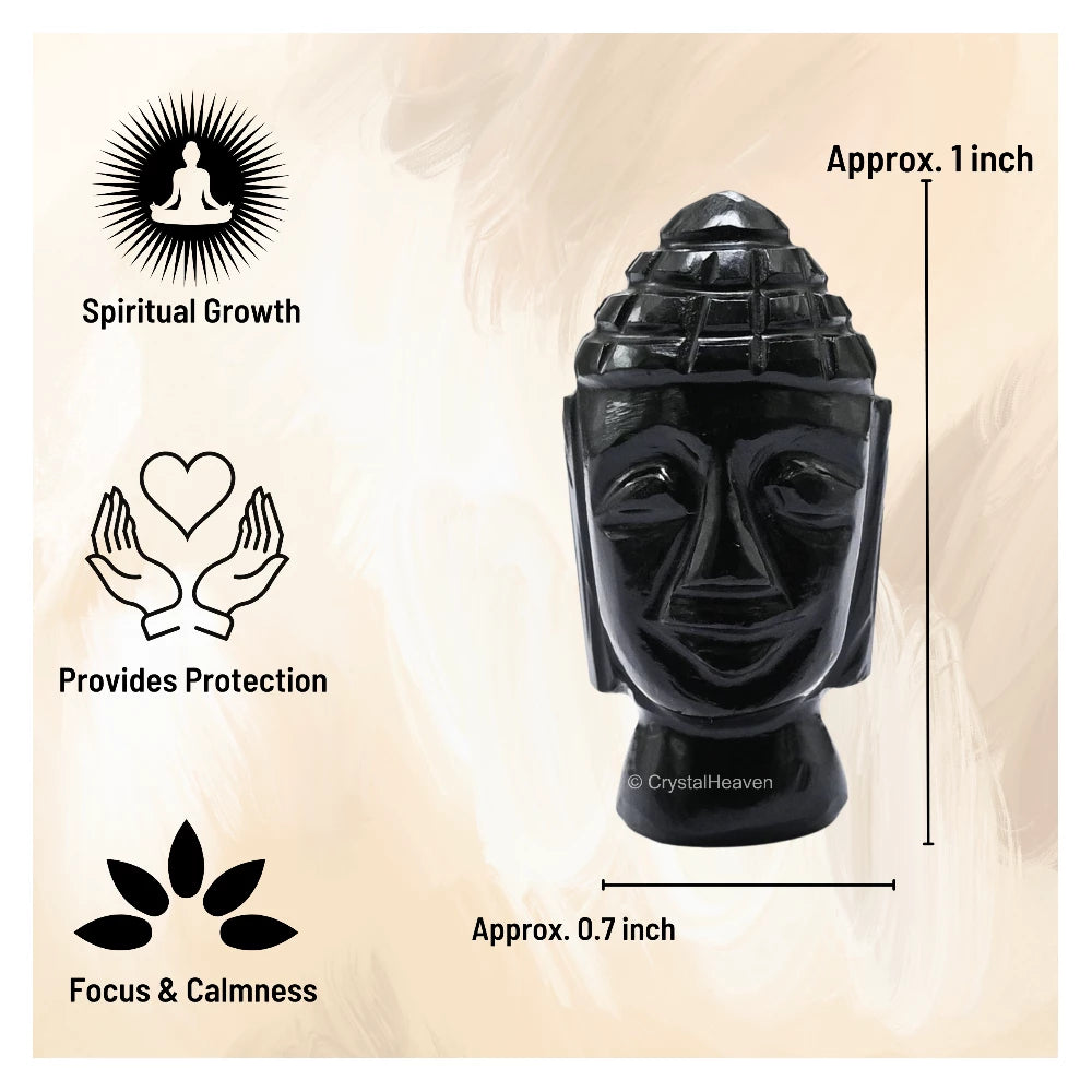 Black Obsidian Buddha Head