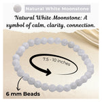 White Moonstone Healing Crystal Bracelets - 6mm Beads