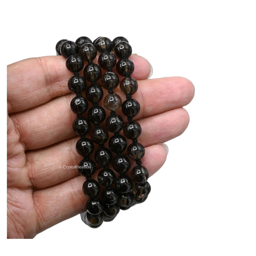 Smoky Quartz Japa Mala (Hand Knotted)