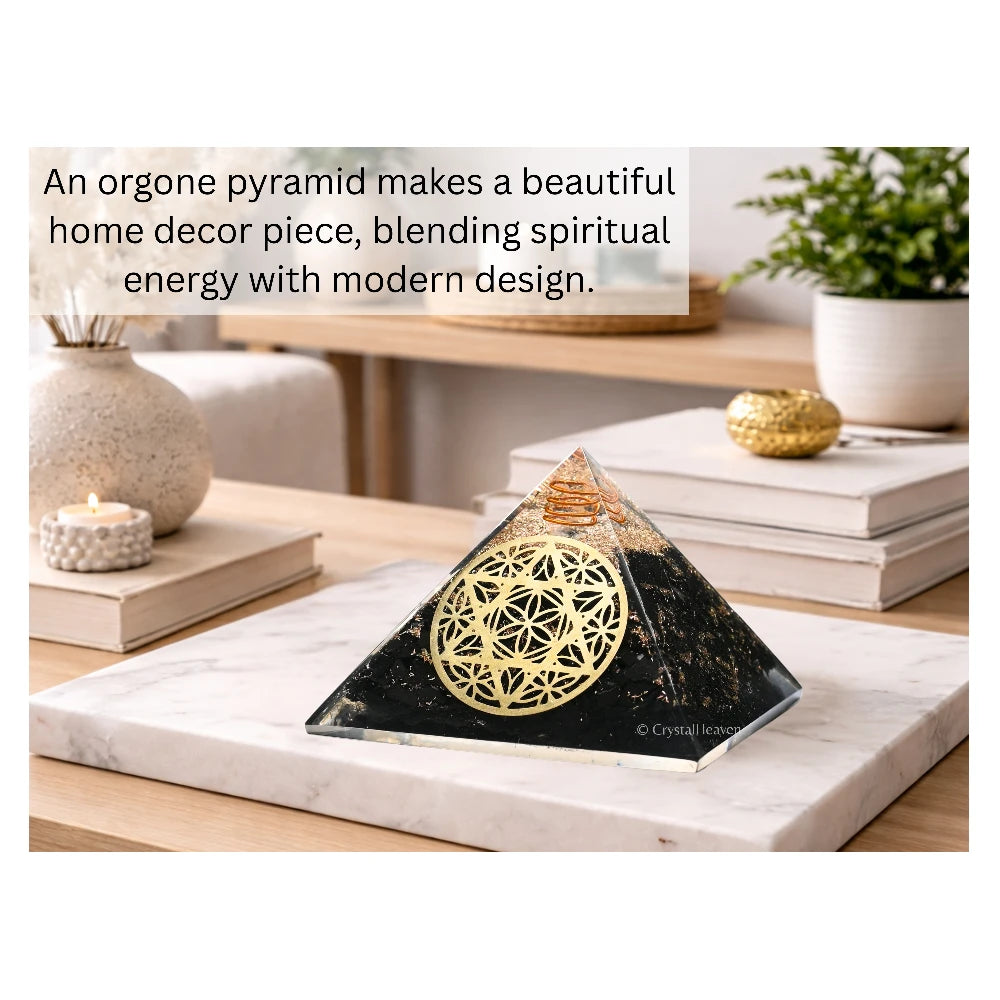 Black Tourmaline Orgone Pyramid (Star Of David)