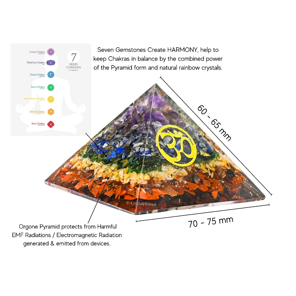 7 Chakra Orgone Pyramid (Small OM)