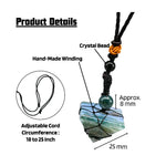 Moss Agate Pyramid Macrame Pendant Necklace