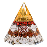 Shri Yantra Gomati Chakra Rudraksha Pyramid - Hexagonal Wealth Pyramid