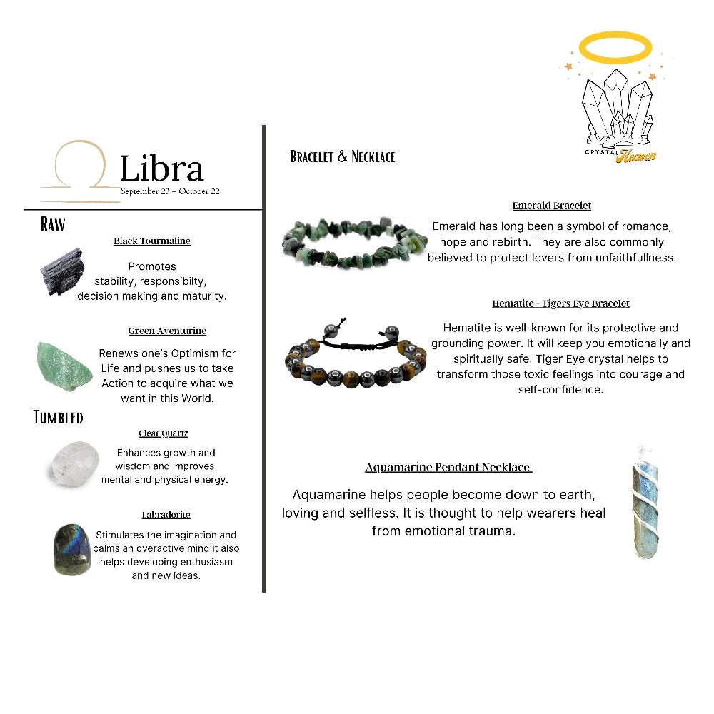 Libra Healing Crystals and Stones Premium Set