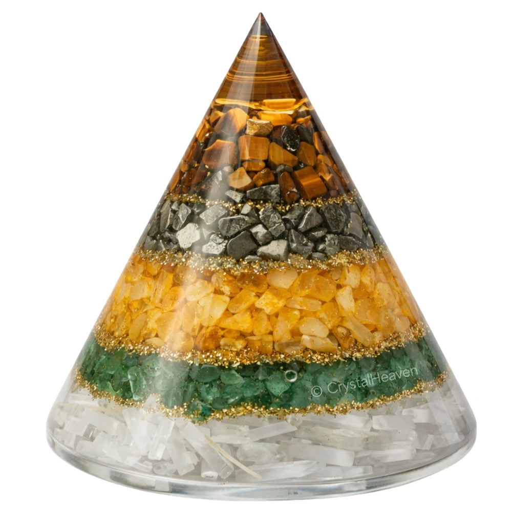 Conical Dhanyog Orgone Pyramid to Attract Wealth and Financial Prosperity