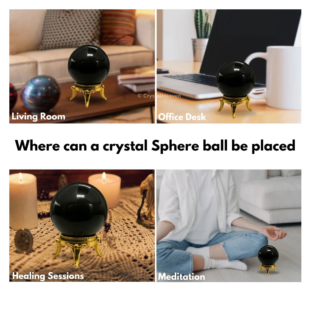 Black Agate Sphere (2 Inch)