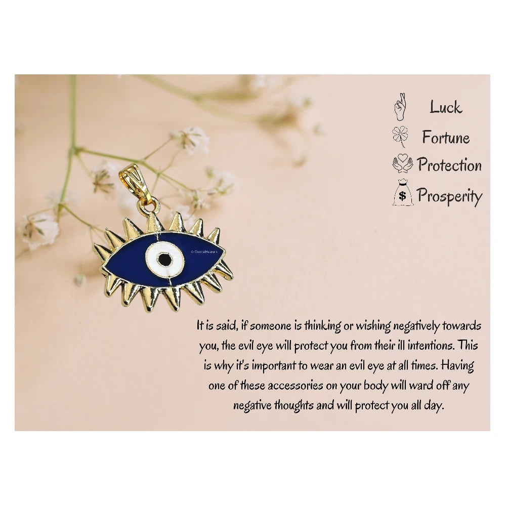 Blue Evil Eye Pendant Necklace - Exclusive (Gold)