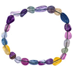 Multi Fluorite Tumbled Bracelet (Elastic)