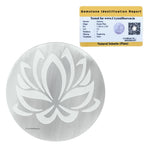 Selenite Charging Plate with Lotus Flower (4 Inch)