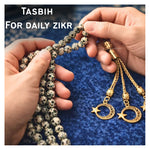 Dalmatian Jasper Crystal Tasbih (Gold)