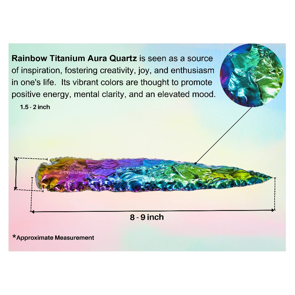 Titanium Aura Quartz Arrowhead - 8" to 9"