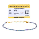 Blue Fluorite Bracelets - 2mm Faceted Beads (Gold)