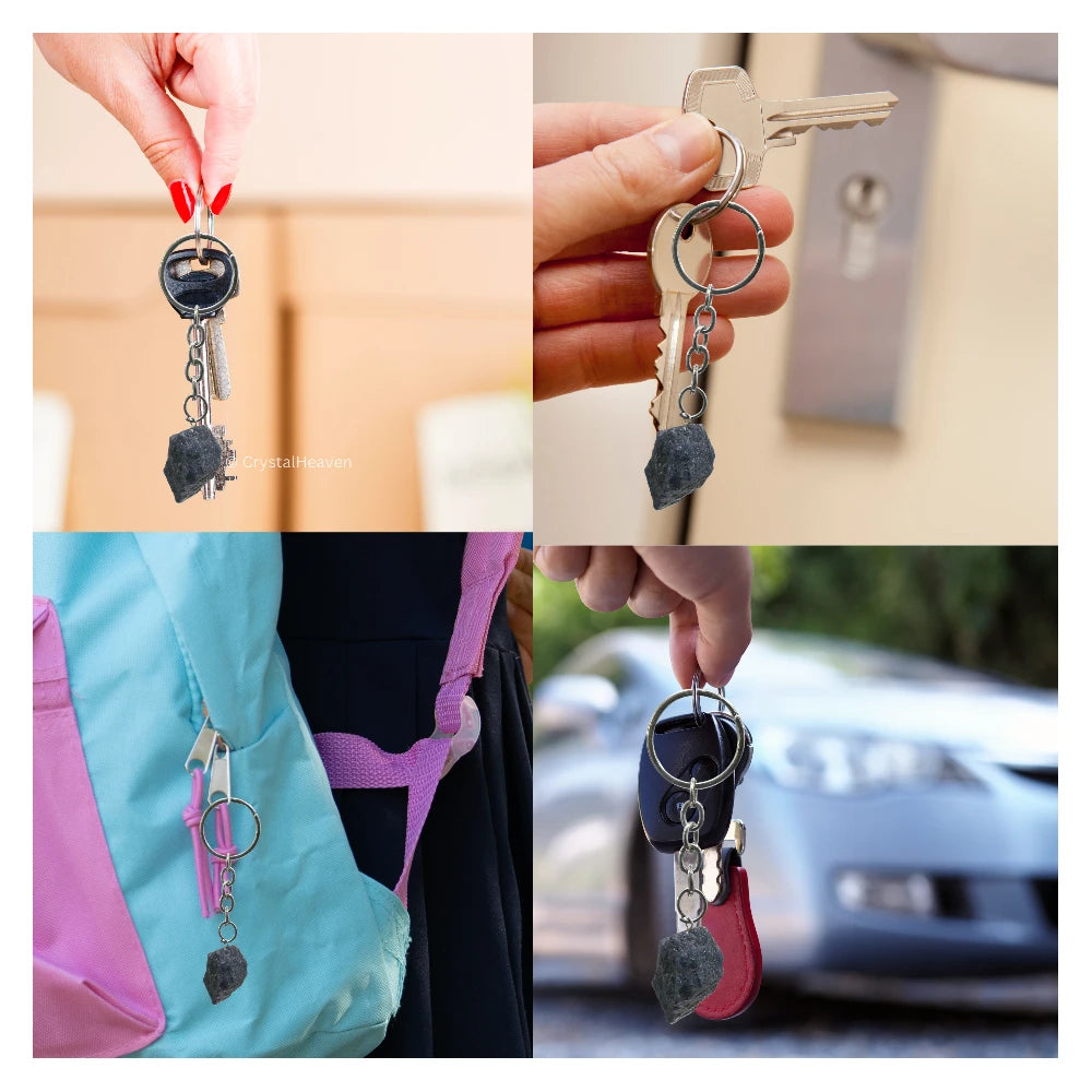 Iolite Crystal Keychain (Raw)