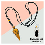 Yellow Jasper Pendulum Pendant Necklace (Macrame)
