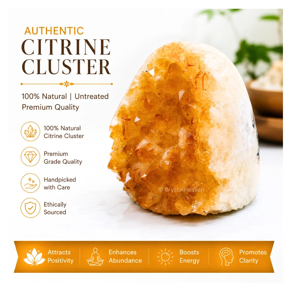 Natural Citrine Cluster Geode (100-200 Gram)