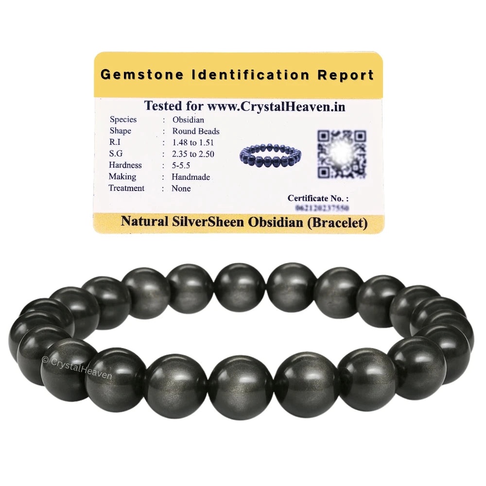 Silver Sheen Obsidian Bracelet (Elastic)